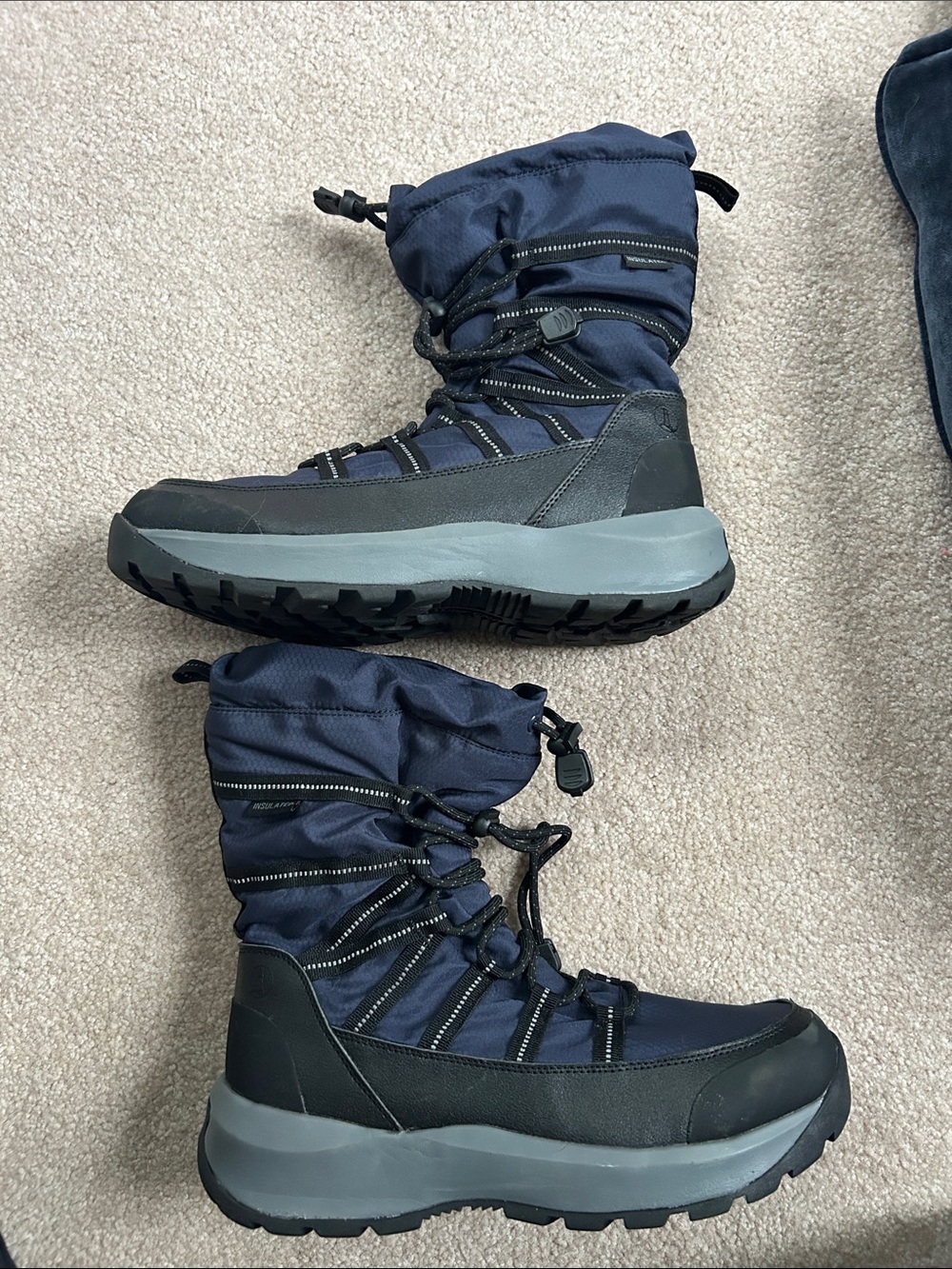 Men's Navy Winter Snow Boots - Insulated Outdoor Boots- never worn